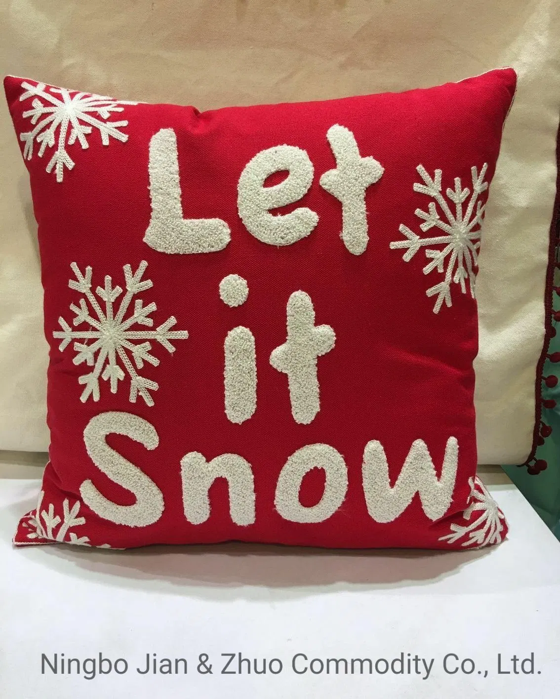 Coussin d'oreiller de Noël en coton brodé personnalisé, utilisé pour la décoration de la maison et des voitures