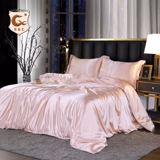 Drap de lit pour bébé de couleur pure, literie en satin